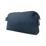 Hide & Drink, Large Rustic All Purpose Dopp Kit Utility Bag for Cords & Chargers, Travel Bag, Multi - Purpose Bag, Full Grain Leather, Handmade, Slate Blue