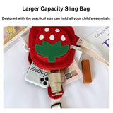 Hiflyer Small Sling Backpack, Rabbit Strawberry Design, Mini Backpack for Girls, Adjustable Shoulder Strap, Zipper Closure, 8x5x2 Inches, 0.2 liters