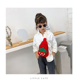 Hiflyer Small Sling Backpack, Rabbit Strawberry Design, Mini Backpack for Girls, Adjustable Shoulder Strap, Zipper Closure, 8x5x2 Inches, 0.2 liters