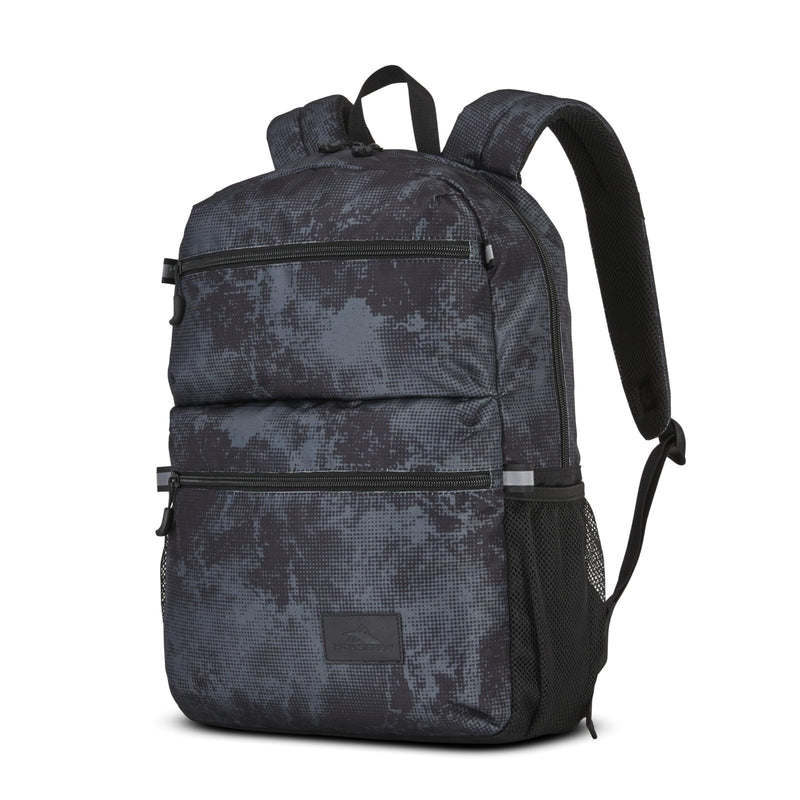 High Sierra Everclass Backpack - Travel or Work Laptop Bookbag with 360° Reflectivity, Dual Water Bottle Pockets & Fits Laptops Up To 15.6”, One Size, Charcoal Waves