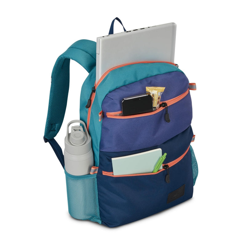 High Sierra Everclass Backpack - Travel or Work Laptop Bookbag with 360° Reflectivity, Dual Water Bottle Pockets & Fits Laptops Up To 15.6”, One Size, Dusk Purple/True Navy/Sea