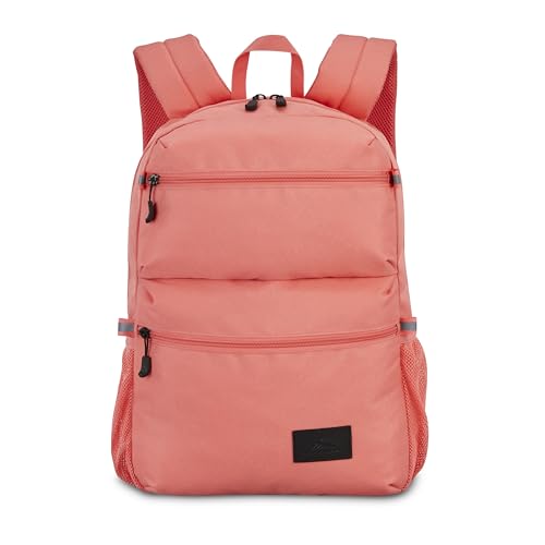 High Sierra Everclass Backpack - Travel or Work Laptop Bookbag with 360° Reflectivity, Dual Water Bottle Pockets & Fits Laptops Up To 15.6”, One Size, Sunset Coral