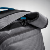 High Sierra Fairlead Convertible Duffel Bag, Lightweight and Durable Weekender Duffel, easily converts into backpack, 64L Capacity, Steel Gray/Mercury/Blue