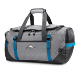 High Sierra Fairlead Convertible Duffel Bag, Lightweight and Durable Weekender Duffel, easily converts into backpack, 64L Capacity, Steel Gray/Mercury/Blue