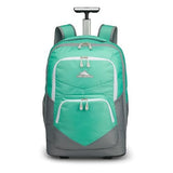 High Sierra Freewheel Pro Wheeled Backpack with 360 Degree Reflectivity, Adjustable Handle, Large Main Compartment, and Laptop Sleeve, Aquamarine
