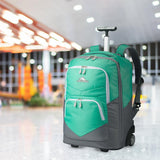 High Sierra Freewheel Pro Wheeled Backpack with 360 Degree Reflectivity, Adjustable Handle, Large Main Compartment, and Laptop Sleeve, Aquamarine