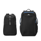 High Sierra Hi - Life 3 - in - 1 Convertible Backpack - Features Removable Daypack, Stack - It Strap, Adjustable Sternum Strap, Fleeced Pocket For Scratch Protection, Dual Water Bottle Pockets - Black/Blue
