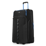 High Sierra Hi - Life 31 - Inch Large Wheeled Duffle - Features Smooth Rolling Wheels, WetPak Pockets, Stack - It Strap, Adjustable Handle, Fleece Pocket, Padded Laptop Sleeve, Expandable - Blue/Black