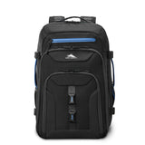 High Sierra Hi - Life Travel Backpack - Features 2 - inch Expansion, WetPak Pockets, 17” Laptop Compartment, Stack - It Strap, Adjustable Sternum Strap, Fleece Pocket, Dual Water Bottle Pockets - Blue/Black