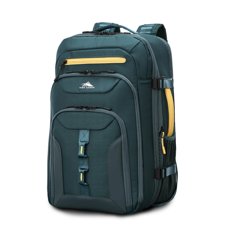 High Sierra Hi - Life Travel Backpack - Features 2 - inch Expansion, WetPak Pockets, 17” Laptop Compartment, Stack - It Strap, Adjustable Sternum Strap, Fleece Pocket, Dual Water Bottle Pockets