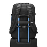 High Sierra Hi - Life Travel Backpack - Features 2 - inch Expansion, WetPak Pockets, 17” Laptop Compartment, Stack - It Strap, Adjustable Sternum Strap, Fleece Pocket, Dual Water Bottle Pockets - Blue/Black