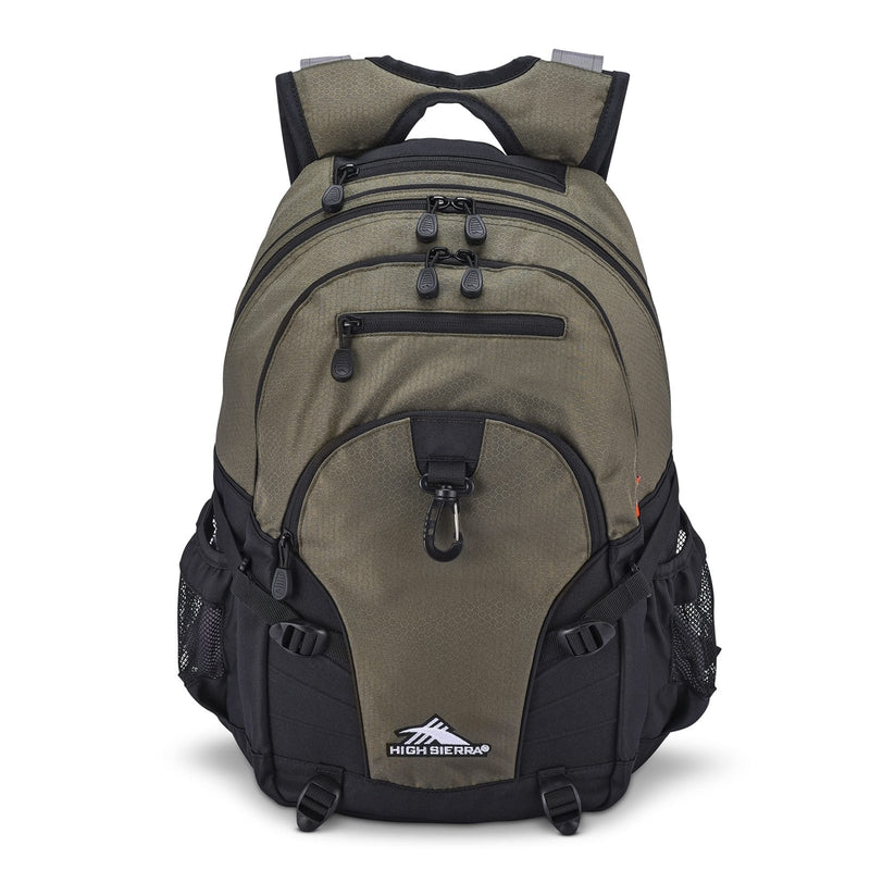 High Sierra Loop - Backpack, Travel, or Work Bookbag with tablet - sleeve, Olive, One Size