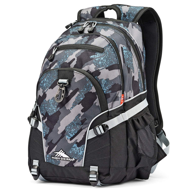 High Sierra Loop Backpack, Travel, or Work Bookbag with tablet sleeve, One Size, Graffiti/Black/Ash
