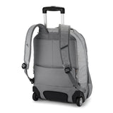 High Sierra Powerglide Pro Wheeled Daypack Backpack with 360 Degree Reflectivity, Telescoping Handle, Dual Side Pockets, and Laptop Sleeve, Fits Most 15.6" Laptops, 40L, Silver Heather