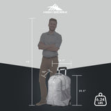 High Sierra Powerglide Pro Wheeled Daypack Backpack with 360 Degree Reflectivity, Telescoping Handle, Dual Side Pockets, and Laptop Sleeve, Fits Most 15.6" Laptops, 40L, Silver Heather