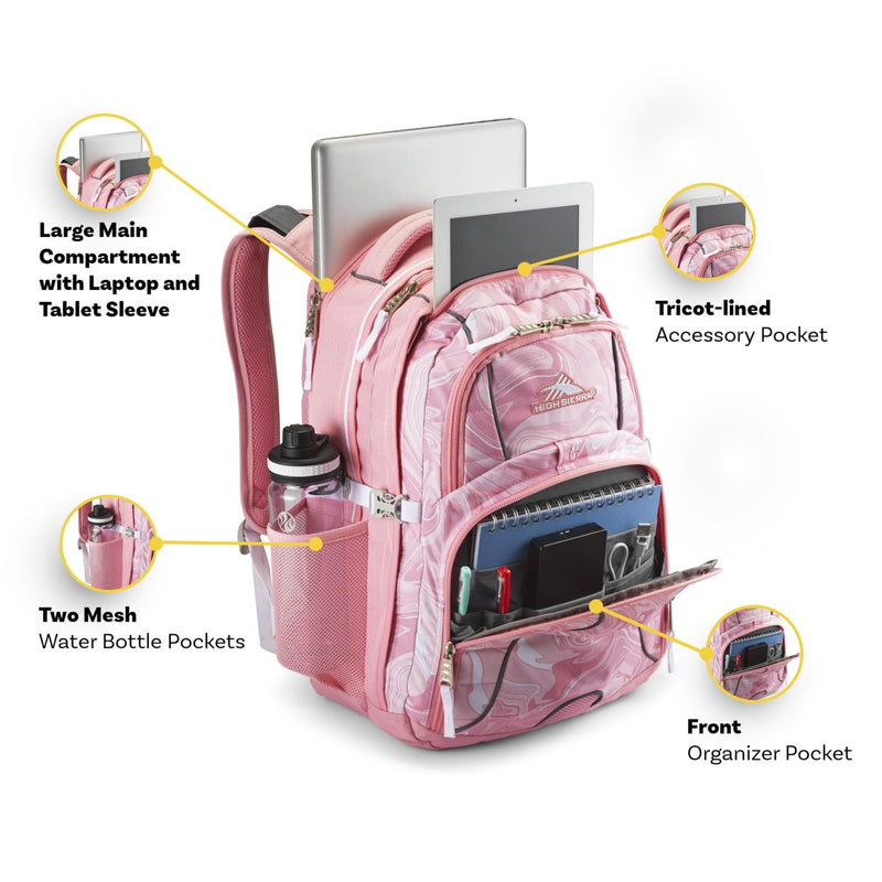 High Sierra Swerve Laptop Backpack, Crimson/Black, One Size