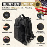 HighSpeedDaddy Tactical Diaper Bag Backpack with Diaper Changing Mat - Waterproof Military - Grade Baby Travel Bag - Spacious Design for Moms and Dads on the Go with Toddlers Baby Bag - Black