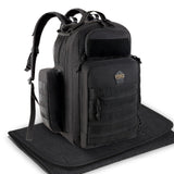 HighSpeedDaddy Tactical Diaper Bag Backpack with Diaper Changing Mat - Waterproof Military-Grade Baby Travel Bag - Spacious Design for Moms and Dads on the Go with Toddlers Baby Bag - Black