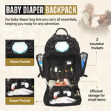 HighSpeedDaddy Tactical Diaper Bag Backpack with Diaper Changing Mat - Waterproof Military - Grade Baby Travel Bag - Spacious Design for Moms and Dads on the Go with Toddlers Baby Bag - Black