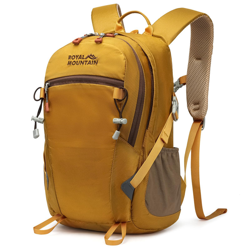 Hiking Backpack With Rain - cover, 30L Travel Backpacks For Women Men, Camping Daypack Backpacks Lightweight, Durable Hiking Backpack Fit For Camping, Daily Commuting, Short Trips (Yellow)