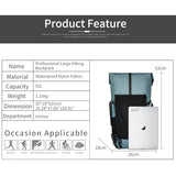 Hiking Backpack,40L to 50L Extra Large Capacity Hiking Bag,Internal Frame Camping Backpack,Upgraded X-PAC Lightweight Sport Daypack Travel Backpack Fit For Mountain Climbing Camping(Grey Green)