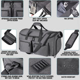 HILOMON Convertible Duffle Bags for Travel Carry On Suit Duffle Bags with Shoulder Strap 2 in 1 Hanging Garment Duffle Bag for Men Women (Gray Mesh Storage)