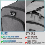HILOMON Convertible Duffle Bags for Travel Carry On Suit Duffle Bags with Shoulder Strap 2 in 1 Hanging Garment Duffle Bag for Men Women (Gray Mesh Storage)