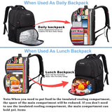 HILUSEN Extra Large Backpack for Men 50L, Insulated Cooler Lunch Box Backpack, Water Resistant 17inch Travel Laptop Work Bookbag with USB Charging Port,Black