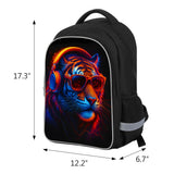 HiMagics School Backpack for Boys 17" Boys Backpack for Kids Children Teens Elementary Middle School - Students Bookbag Ages 6 - 18 Travel Back Pack Tiger