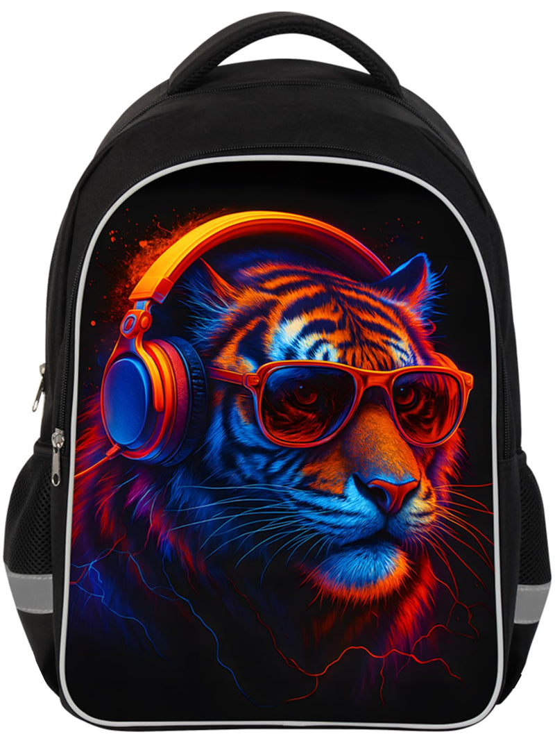 HiMagics School Backpack for Boys 17" Boys Backpack for Kids Children Teens Elementary Middle School - Students Bookbag Ages 6 - 18 Travel Back Pack Tiger
