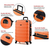 Hipack Hardside 3 - Piece Spinner Luggage Set, Orange, One_Size