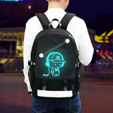 HIPOTUO Anime Luminous Backpack, 16' Laptop Backpack with USB Charging Port with Anti - Theft Lock