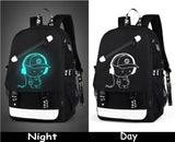 HIPOTUO Anime Luminous Backpack, 16' Laptop Backpack with USB Charging Port with Anti - Theft Lock