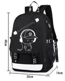 HIPOTUO Anime Luminous Backpack, 16' Laptop Backpack with USB Charging Port with Anti - Theft Lock