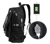 HIPOTUO Anime Luminous Backpack, 16' Laptop Backpack with USB Charging Port with Anti - Theft Lock