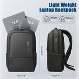 hk Backpack for Men Business Backpack with USB Charger Anti - Theft Mens Backpacks Water - Resistant 15.6 Inch Laptop Backpack Lightweight Casual Bag for Business Travel Office Work College, Black