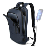 hk Backpack for Men Business Slim Backpack with USB Charger Computer Lightweight Anti - theft Travel Backpacks 15.6 inch Water Resistant Laptop Bag for Work Office College - Dark Blue