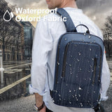 hk Backpack for Men Business Slim Backpack with USB Charger Computer Lightweight Anti - theft Travel Backpacks 15.6 inch Water Resistant Laptop Bag for Work Office College - Dark Blue