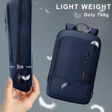 hk Backpack for Men Business Slim Backpack with USB Charger Computer Lightweight Anti - theft Travel Backpacks 15.6 inch Water Resistant Laptop Bag for Work Office College - Dark Blue