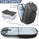 hk Business Smart Backpack for Men Anti - Theft for 17.3 Inch Laptop with USB Charging Port Water - Resistant Large Durable Compact 30L for Travel College Work - Black