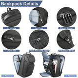 hk Business Smart Backpack for Men Anti - Theft for 17.3 Inch Laptop with USB Charging Port Water - Resistant Large Durable Compact 30L for Travel College Work - Black