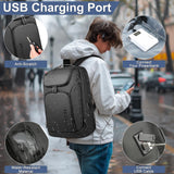 hk Business Smart Backpack for Men Anti - Theft for 17.3 Inch Laptop with USB Charging Port Water - Resistant Large Durable Compact 30L for Travel College Work - Black