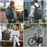 hk Business Smart Backpack for Men Anti - Theft for 17.3 Inch Laptop with USB Charging Port Water - Resistant Large Durable Compact 30L for Travel College Work - Black
