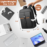 hk Slim Laptop Backpack for Men Women, Lightweight Business Backpacks 15.6 Inch Water - resistant Computer Bag for College Work Daily