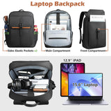 hk Slim Laptop Backpack for Men Women, Lightweight Business Backpacks 15.6 Inch Water - resistant Computer Bag for College Work Daily