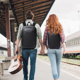 hk Slim Laptop Backpack, Lightweight Expandable High - Tech Business Work Backpack for Men Women,15.6 Inch Anti - theft Waterproof Travel Backpack Durable College Casual Daypack Computer Laptop Bag - Black