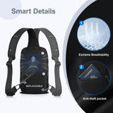hk Sling Bag for Man, Waterproof Utility Crossbody Bag with Anti - theft Pocket for Men, Sling Backpack for Daily Commute, Work, College, 14 * 7.8 * 4.5 inches，Black