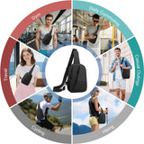 Hoedia Crossbody Sling Bag for Men Women, Shoulder Cross Body Bag EDC Back Pack with Reflective Strip and Multiple Pockets