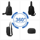 Hoedia Crossbody Sling Bag for Men Women, Shoulder Cross Body Bag EDC Back Pack with Reflective Strip and Multiple Pockets