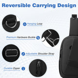 Hoedia Crossbody Sling Bag for Men Women, Shoulder Cross Body Bag EDC Back Pack with Reflective Strip and Multiple Pockets